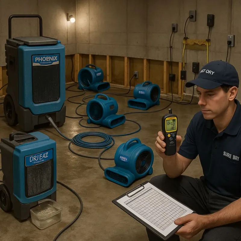 Structural Drying and Dehumidification process in Kenova, WV